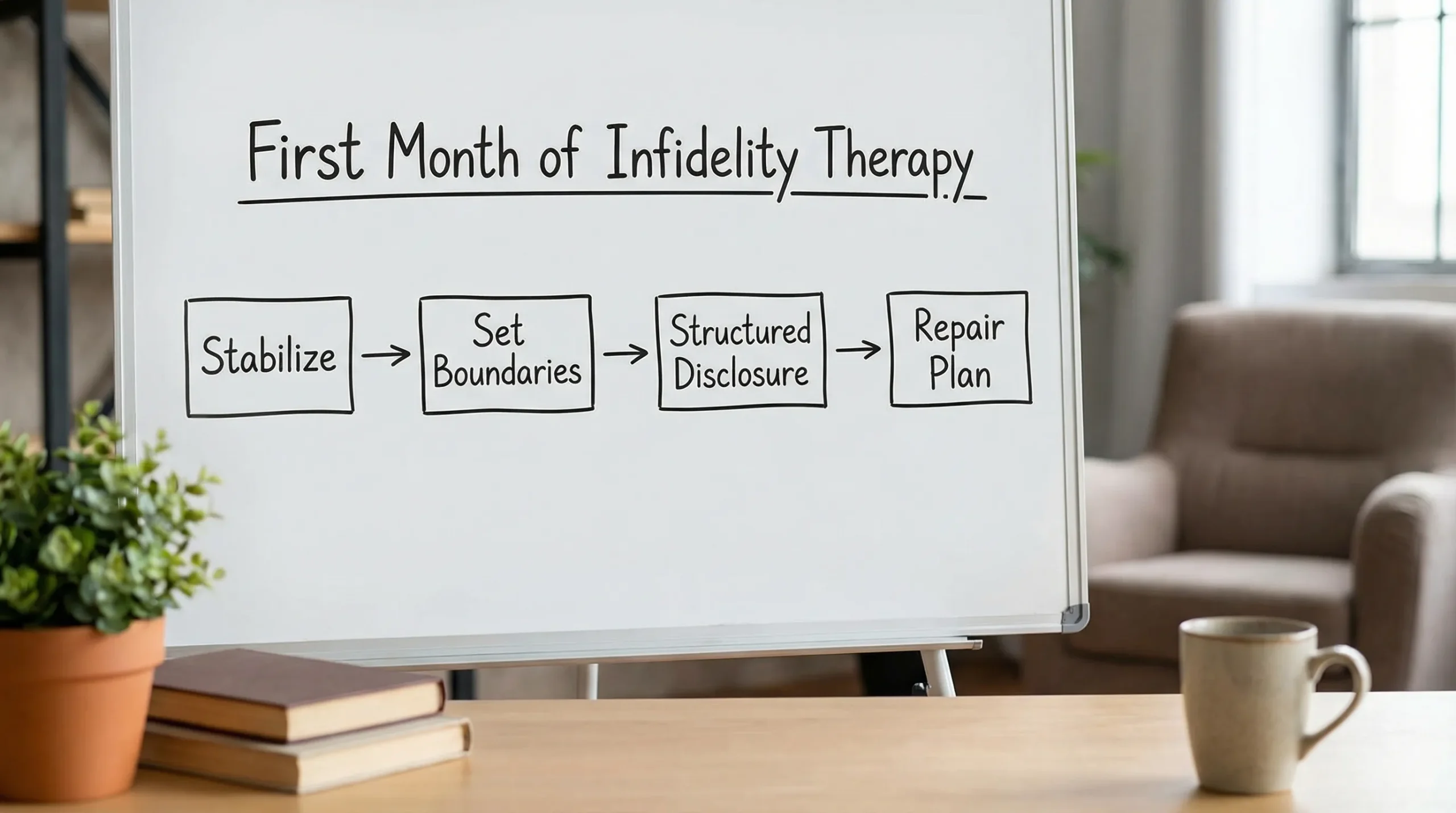 A simple four-step diagram titled 